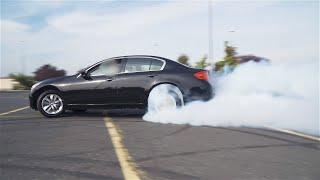 Crazy AWD G37x Sedan Drift, Donuts! Open diff!