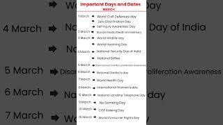 ||Important Dates and Day || |MARCH | ## Learning lane