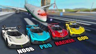 NOOB | PRO | HACKER | GOD VS PLANE || Extreme Car Driving Simulator 