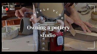 pottery studio vlog | creating new ceramics, making plaster bats, fixing hard-panned glazes