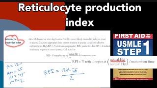 Reticulocyte production index in Hindi/Urdu by first aid for USMLE step 1