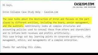 Enron Collapse Case Study Help - Caseism.com