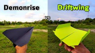 Demonrise vs Driftwing Paper Planes Flying Comparison and Making