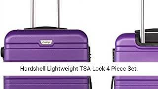 Coolife Luggage 3 Piece Set Suitcase Spinner Hardshell Lightweight TSA Lock 4 Piece Set