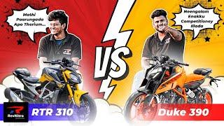 Streetfight! Duke 390 Vs RTR 310 Comparison Tamil Review | RevNitro