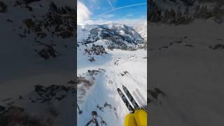 straight shot through the GAD CHUTES! #skiing #skitok #snowbird