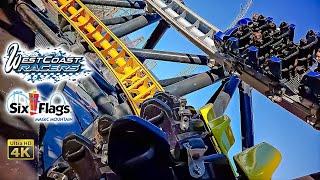 2025 West Coast Racers Roller Coaster On Ridet 4K POV Six Flags Magic Mountain