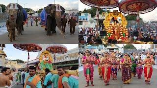 Malayappa Swamy Along With Sridevi and Bhudevi Takes Ride On Tirumala Mada Streets