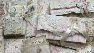 Sold out -  Etsy restock for Shabby Chic lovers - Long Slim Journals, Envelopes, Altered glassine