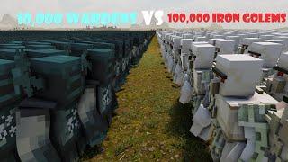 Minecraft Battle | 10,000 Wardens vs 100,000 Iron Golems | Ultimate Epic Battle Simulator 2