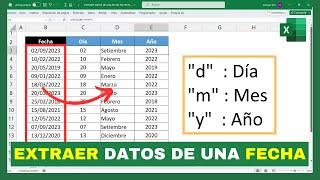 EXTRAER el Año, Mes o Día de una FECHA en Excel(3 Métodos)