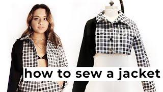 how to sew a denim style crop jacket