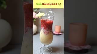 Strawberry Banana Kiwi Milkshake #shorts #milkshake #nosugar #healthydrinks