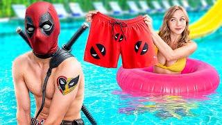 Kutu Buku Baik Hati vs Atlet Jahil! Deadpool Di Taman Bermain Air!