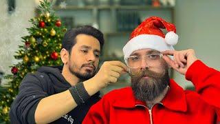 | ASMR BARBER | SANTA gets a Beard cut & High Fade for the Christmas in my Barbershop️