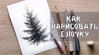 УРОК 1 - КАК ЛЕГКО НАРИСОВАТЬ ЕЛЬ | Нарисовать ель поэтапно сможет каждый!