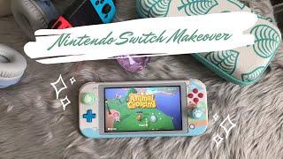  switch lite accessories unboxing + customise with me | animal crossing new horizons theme