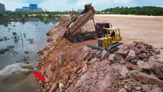 Most Powerful Machinery Working Process Huge land Reclamation Construction Dozer & Truck Operator