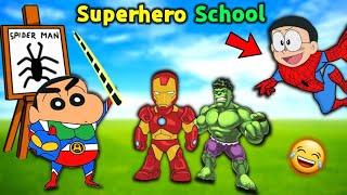 Shinchan Opened SUPERHERO SCHOOL  ||  Funny Game Roblox