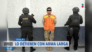 Arma larga y equipo táctico asegurado en China | Noticias MTY primera emisión