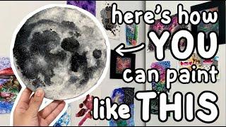 Painting the moon  || How to draw a hyper-realistic moon (SUPER DETAILED Tutorial!!!)