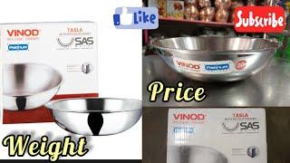 VINOD Tasla with SAS material Intelligent cookware.Platinum Tri-Ply stainless steel kadhai.