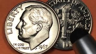 1967 No Mint Mark US Dime Coins - DC Minutes - Worth $14,000