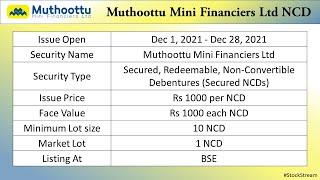 Muthoottu Mini NCD | Muthoottu Mini Financiers Ltd | Stock Stream