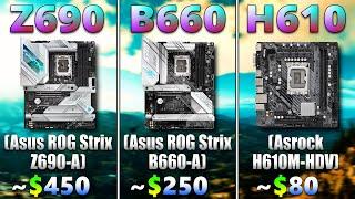 Z690 vs B660 vs H610 | Motherboard Chipset Comparison for Core i9 12900K | PC Gameplay Test