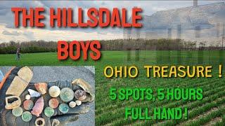 Metal Detecting With The Hillsdale Boys  Ohio Treasure ! 5 SPOTS, 5 HOURS, FULL HAND !