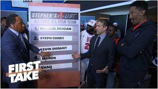 Michael Jordan rounds out Stephen A's all-time All-Star list l First Take