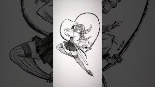 Speed drawing Stick - Hashiras  #shorts #anime #drawing #demonslayer