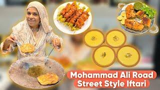 Mohammed Ali Road Street Style Ramadan Iftari | Chicken Baida Roti | Kandi Gosht | Kesari Firni