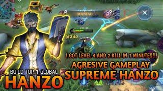 TIPS FAST FARMING HANZO BY SUPREME HANZO!!! AGRESIVE GAMEPLAY | MLBB