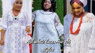 Most beautiful All white lace Aso ebi styles; stunning Aso ebi/Owanbe.