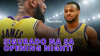 Bronny James SIGURADONG Maglalaro Kasama ni Lebron Sa Opening Night Kontra Timberwolves.