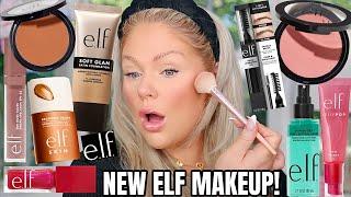 I Tried ALL *NEW* elf Makeup  Elf Soft Glam Foundation, Sun Boss Gloss, Brow Laminating Gel & more