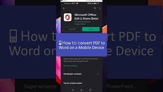 How to convert PDF to Word on a mobile device #shorts