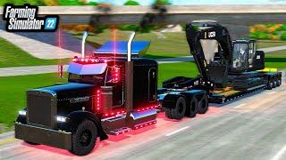 ALL "BLACKED OUT" TRUCKING SETUP! ($250,000 CUSTOM PETERBUILT) | FS22