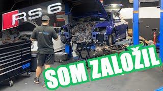 11.časť Audi RS6 V10 skladám turbá , montáž chladičov a motora do auta a prvý štart motora !