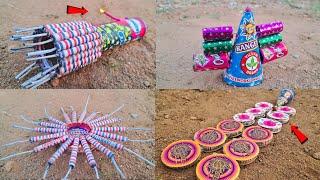 CRACKERS COMBOS BLAST  || TOP 4 Fireworks Experiment  || Akram Experiment