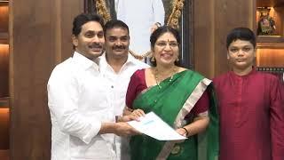 CM YS Jagan handed over the forms to Varudu kalyani and Dr. Mondithoka Arun Kumar for MLC Elections