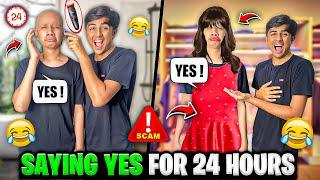 Saying Yes For 24 Hours Challenge | Bald Haircut | He Cried - Mann Vlogs