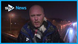 STV News reporter weathers the storm live on air in Cumbernauld