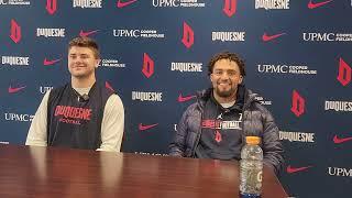 Duquesne FB LB Gianni Rizzo & Darius Perrantes 11/22/23