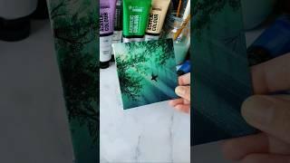 forest sunshine / easy acrylic painting idea for beginners ️