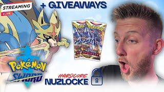 LIVE  - My FIRST Nuzlocke of 2025!  Pokemon Sword/Shield with Pokemon Card GIVEAWAYS + Rip 'N Ship