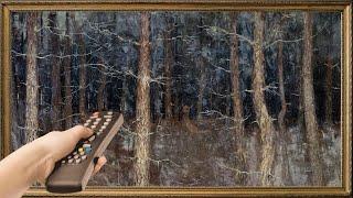 2hr Vintage TV Art Screensaver. Moody Forest Deer Landscape Painting. Gold Framed 4K Frame TV Hack