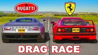 Ferrari F40 v Bugatti EB110: DRAG RACE