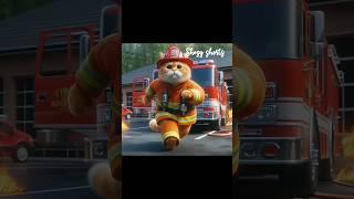 he is a firefighter  #cat #fire #fither #catlover #firebase #shorts #asmr